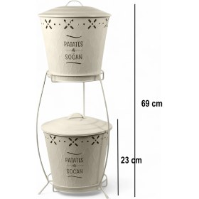 Resim Feyza Design Iki Katlı Sebzelik ve Saklama Kabı Seti, Pratik ve Şık Kullanım 