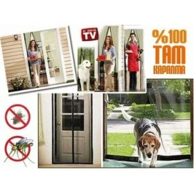 Resim Ozcmax Mıknatıslı Kapı Sinekliği Tülü-Krem ( 105 x 205 ) 