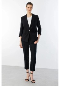 Resim Ekol Kadın Tek Düğmeli Siyah Blazer Ceket 04128 Siyah 
