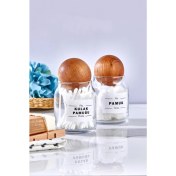 Resim Fbz Home Cam Dekoratif Top Kapaklı Kulak Pamuğu ve Pamuk Kavanozu 300 ml 