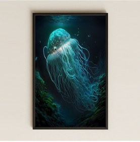 Resim Mavi Denizanası Temalı Pleksi Tablo 