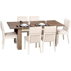 Resim Pasific Home Bois Açılır Yemek Masası Meşe Krem 