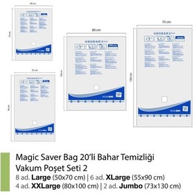 Resim Magic Saver Bag 20´Li Bahar Temizliği Vakumlu Poşet Seti 2 