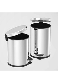 Resim Paslanmaz Çelik (Krom) Pedallı Çöp Kovası 5Lt Krom 
