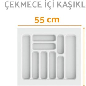 Resim Çekmece İçi Kaşıklık Ve Kepçelik Düzenleyici Beyaz 55x49 Cm 49x40 Cm Kadar Kesilebilir Beyaz 
