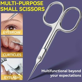 Resim Ambidextrous Çok Amaçlı Küçük Makas, Kaş, Kirpik, Tırnak Eti ve Ölü Deri Kesimi İçin Ekstra İnce Uçlu - Yüksek Hassasiyetli Paslanmaz Çelik Güzellik Bakım Aracı, Kokusuz 