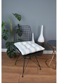 Resim Altınpamuk Altınpamuk Beta Pofidik Gri Krem Sandalye Minderi Bağcıklı 40X40C 