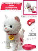 Resim YILDIRIM OYUNCAK Şarjlı Pilli Sesli Tasmalı Kumandalı Dil Çıkaran Ses Tekrar Etme Kuyruk Sallayan Kedi 25 cm 