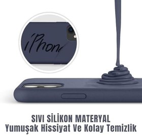 Resim MADNOVA iPhone 14 Max/15 Plus İle Uyumlu Lansman Kılıf İnce Sıvı Silikon 3 Katmanlı Tam Kaplamalı Yumuşak Jel Kauçuk Telefon Kılıfı (lacivert) 