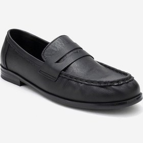 Resim Luvi Shoes Valıa Siyah Cilt Hakiki Deri Kadın Loafer Ayakkabı Siyah 