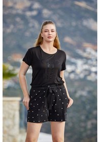 Resim Cossy By Aqua Kadın Kısa Kol Siyah Şort Takım C2t0n8o42 001 