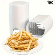 Resim 1 adet Hızlı Patates Kızartma Kesici - Paslanmaz Çelik Çok Fonksiyonlu Sebze Dilimleyici, Dayanıklı ABS Malzeme, Ev ve Dış Mekan Kullanımı için Gıda Güvenli Mutfak Aracı, Patates ve Diğer İçerikleri Eşitçe Dilimlemek için Mükemmel 