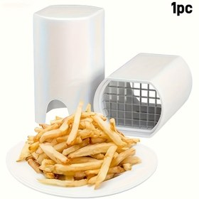 Resim 1 adet Hızlı Patates Kızartma Kesici - Paslanmaz Çelik Çok Fonksiyonlu Sebze Dilimleyici, Dayanıklı ABS Malzeme, Ev ve Dış Mekan Kullanımı için Gıda Güvenli Mutfak Aracı, Patates ve Diğer İçerikleri Eşitçe Dilimlemek için Mükemmel 