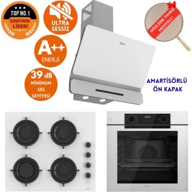 Resim Ferre Fryart &silentart Bion/ Sessiz Beyaz Ankastre Set ( D081-SA + QEP63CB + CS206-FA ) 