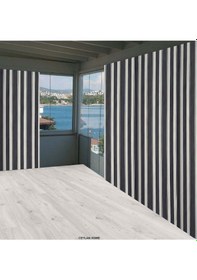 Resim Gencer Home Balkon Perdesi Metal Kuş Gözü Ölçü Seçenekli Gri Beyaz Gri - Beyaz 