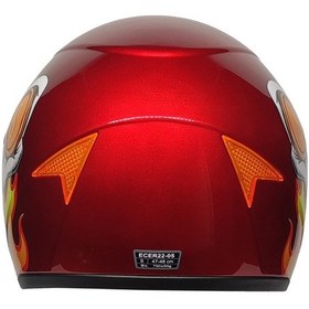 Resim Mts Full Face Motosiklet Çocuk Kaskı K6 Skull Red Kırmızı 