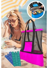 Resim Ankaflex Termos Bölmeli Pembe Plaj Çantası Pembe 