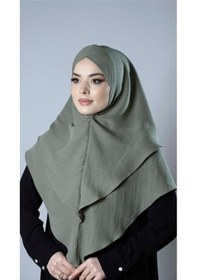 Resim Hürrem Bone Fıstık Yeşili Pratik Hazır Geçmeli Tesettür Eşarp Pamuk Caz Kumaş Çift Katlı Çapraz Hijab 2304 36 