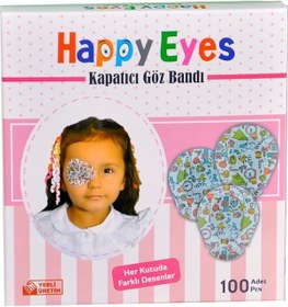 Resim Happy Eyes Çocuk Göz Kapama Bandı 100'Lük Kutu Göz Pedi 