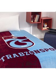 Resim Taç Taraftar Lisanslı -trabzonspor Parçalı- Tek Kişilik Battaniye Mavi 