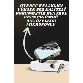 Resim İlkyaz Fashion Aynalı Bluetooth Kulaklık ve 7 Kordonlu Akıllı Saat Dijital Göstergeli Uzun Pil Ömrü 