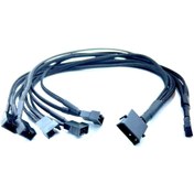 Resim aogo 5 Port Fan Çoklayıcı Kablo 4 Pin Molex Fan Uzatma Fan Çoklayıcı Molex - 5 X 3/4-pin Pwm Kablo 