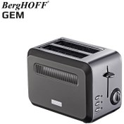 Resim Berghoff Gem Titan Parlak Gümüş Gri İki Dilim Ekmek Kızartma Makinesi 