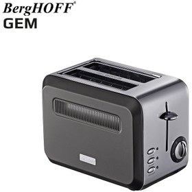 Resim Berghoff Gem Titan Parlak Gümüş Gri İki Dilim Ekmek Kızartma Makinesi 
