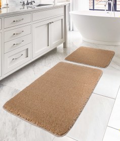 Resim Mino Kaydırmaz Taban Bej 2'li Banyo Paspası 60 x 100 - 50 x 60 - Bej / 60 x 100 