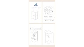 Resim Durul Duşakabin Kare Altın Profil Şeffaf Cam 