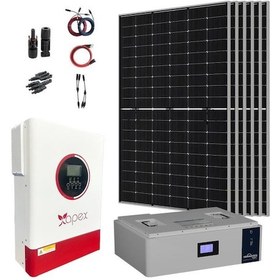 Resim 13.000 Watt Büyük Bağ Evi Solar Paketi 430w Güneş Paneli 3.5kw İnverter 5kw Lityum Akü 