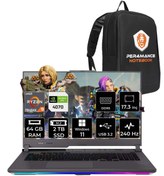 Resim ASUS ROG STRIX G17 R9 7845HX 64GB 2TB SSD RTX4070\u002F8GB 240Hz 17.3\ WQHD FDOS LL082 & PER4 ÇANTA 