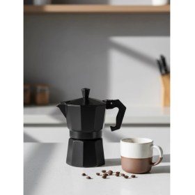 Resim UltraMint Şık Siyah Moka Pot, Pratik ve Lezzetli Kahve Keyfi 