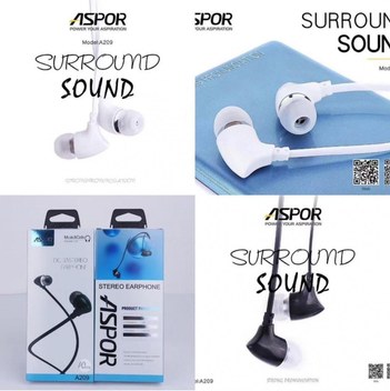 Genel Markalar Stereo Kulakiçi Mikrofonlu Kulaklık Aspor A209