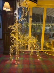 Resim ARIA Atelier dArte Led Geyik Kızak Dış ve İç Mekan Işıklı Set 