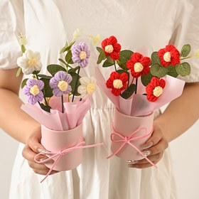 Resim 1 Adet Örgü El Yapımı Suni Çiçek, Ev Dizayn Tatil Hediyesi Doğum Günü İkramlığı, Şık Ofis Masa Süsü, çelenk, ile Mevsimlik Aksesuar Fikirleri, şık çıkartma üründe kullanılabilir, çekmece süslemesi ihtiyacınız ortaya geldi. 