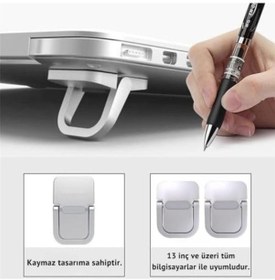 Resim 2 Adet Yapışkanlı Katlanılabilir Laptop Standı Portatif Bilgisayar Laptop Stand Ayagi Siyah 