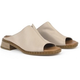 Resim Ziya, Kadın Hakiki Deri Topuklu Terlik 1511047z022 Vizon 1511047z022 310 Vizon 