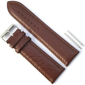 Resim Bizon Kahverengi Hakiki Deri Kırçıllı Saat Kayışı 24 Mm 