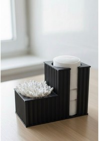 Resim İkisi Bir Arada Kulak Pamuğu & Pamuk Organizeri Siyah 