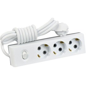 Resim Günsan Üçlü Çocuk Korumalı Topraklı Anahtarlı Grup Priz 2 Metre 