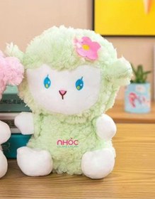 Resim Yeşil Kuzucuk Peluş 25cm Tüylü 1 Adet Peluş Oyuncak 