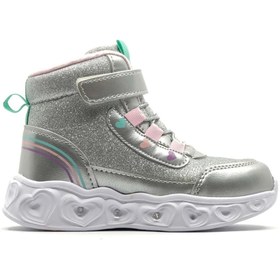 Resim Kids Club Shoes Cool Kids Ortopedik Işıklı Taban Kız Çocuk Bot GÜMÜŞ 