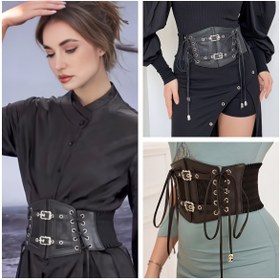 Resim 1 adet Şık Dantel Bağcıklı Bel Bandı, Metal Toka ile, Esnek Bel Bandı, Geniş Bel Bandı, Genç ve Güzel Dekorasyon, Moda Kabanlar, Rüzgarlık, Aksesuarlar ile Uyumlu, Şekillendirme ve Bel Bandı 