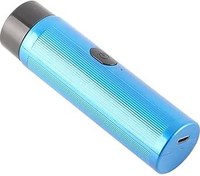 Resim Taşınabilir Elektrikli Sakal Düzeltici, Derin Temizlik ABS Verimli Mini Elektrikli Tıraş Makinesi 360 Derece Yüzen Yüz Çift Halkalı Örgü Jilet Ev Için (BLUE) 