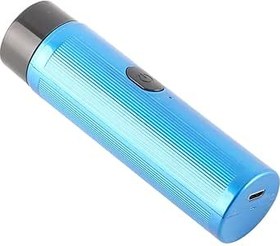 Resim Taşınabilir Elektrikli Sakal Düzeltici, Derin Temizlik ABS Verimli Mini Elektrikli Tıraş Makinesi 360 Derece Yüzen Yüz Çift Halkalı Örgü Jilet Ev Için (BLUE) 