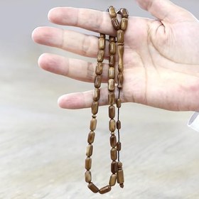 Resim Sistemli Kolye Kesim Açık Kahverengi Cilalı Kuka Tesbih 