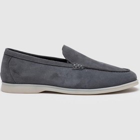 Resim Hakiki Deri Gri Süet Erkek Günlük Ayakkabı - 43 