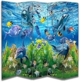 Resim Deniz Temalı Özel Tasarım Paravan Room Divider PRV1253, 180 x 180 