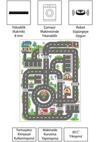 Resim VİVİCAHOME Dijital Baskı Kaymaz Taban Makinede Yıkanabilir Çocuk Odası Halısı Bebek Odası Halısı VCH 